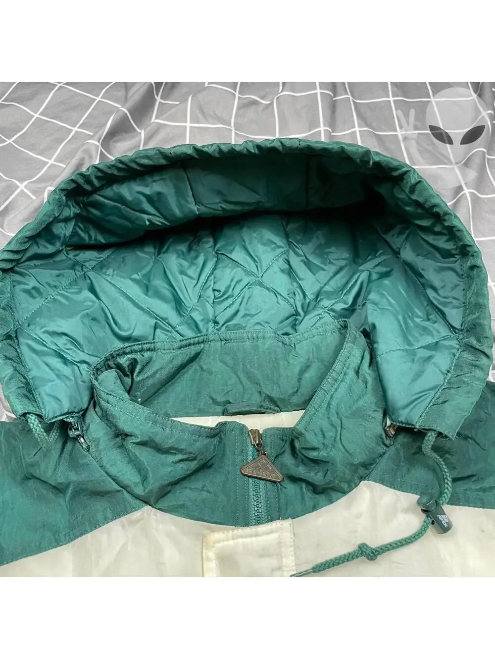 Apex One Men's XL Miami Hurricanes 90s Vintage Quilted Puffer Jacket Green Y2K - Picture 3 of 8